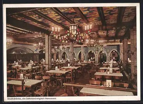 AK Hannover, Gasthaus Stadtschänke, Innenansicht