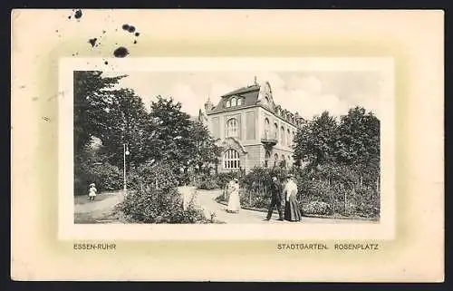 AK Essen /Ruhr, Rosenplatz am Stadtgarten