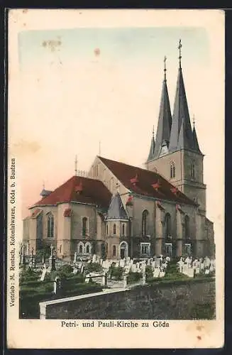 AK Göda, Petri- und Pauli-Kirche mit Friedhof
