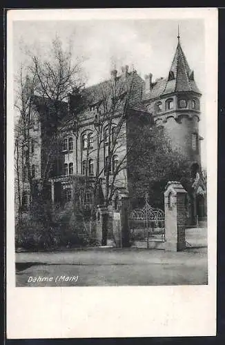 AK Dahme /Mark, Schloss mit Strassenpartie