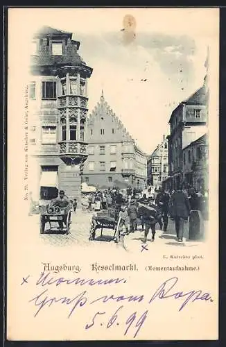 AK Augsburg, belebter Kesselmarkt