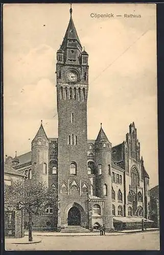 AK Berlin-Köpenick, Rathaus mit Strassenpartie