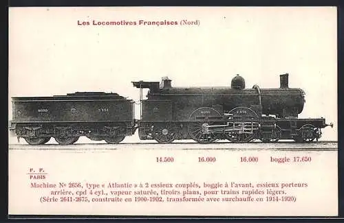 AK Machine No. 2656, französische Eisenbahn