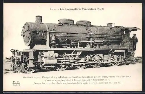 AK Machine No. 4213, französische Eisenbahn