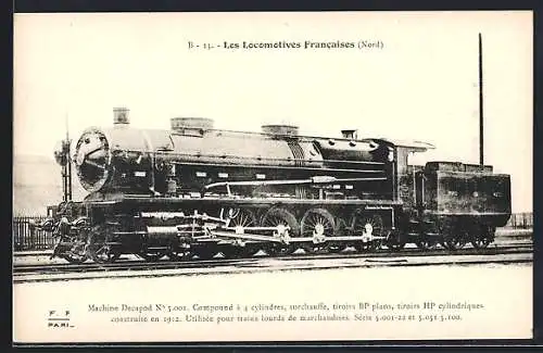 AK Machine Decapod No. 5001, französische Eisenbahn