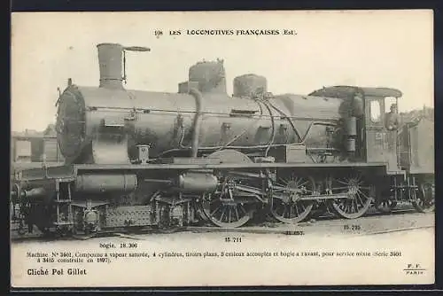 AK Machine No. 3401, französische Eisenbahn