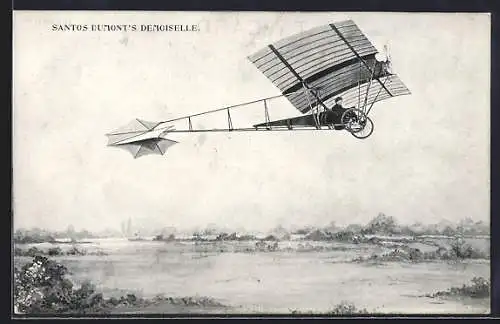 AK Flugzeug Santos Dumonts Demoiselle