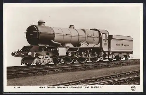 AK GWR Express Passenger Locomotive King George V, englische Eisenbahn
