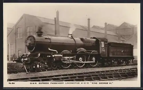 AK GWR Express Passenger Locomotive King George VI., englische Eisenbahn