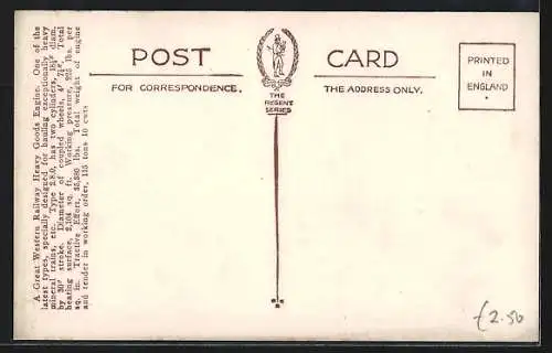 AK GWR Heavy Goods Engine No. 2840, englische Eisenbahn