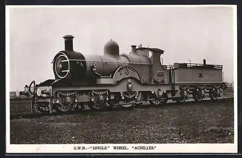 AK Englische Eisenbahn Nr. 301, G.W.R. Single Wheel, Achilles