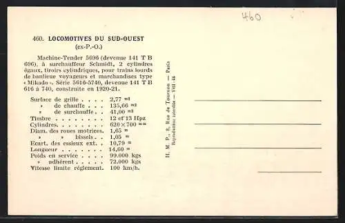 AK Locomotives du Sud-Ouest, Machine Tender 5696