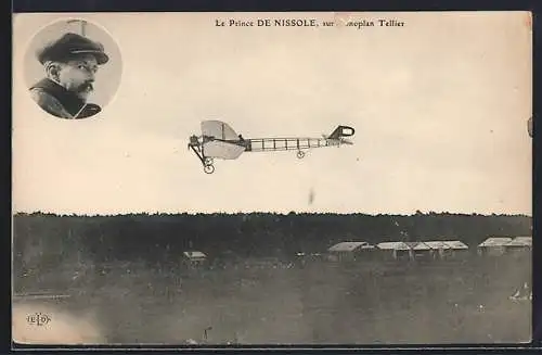 AK Flugzeug Monoplan Tellier, Pilot Prince de Nissole