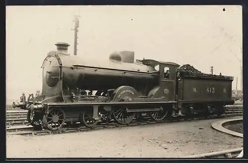 Foto-AK Dampflokomotive No. 413 Caleb Balderstone, englische Eisenbahn