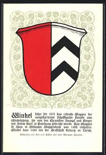AK Winkel, Wappen der Gemeinde mit Erklärung