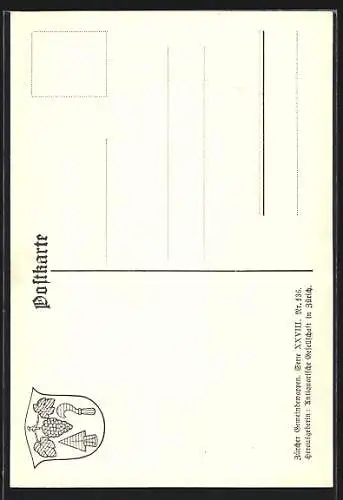 AK Weiningen, Wappen auf Blatt-Ornamenten, Info-Text