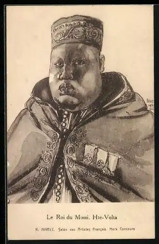 Künstler-AK Burkina Faso, Le Roi du Mossi, Hte-Volta, Mann in Tracht