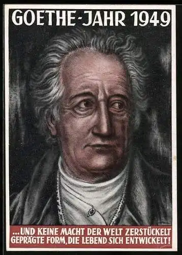 Künstler-AK Goethe-Jahr 1949, Portrait des Dichters