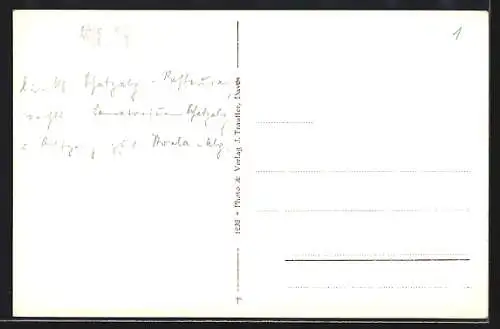 AK Davos, Schatzalp, Totalansicht bei Sonnenuntergang