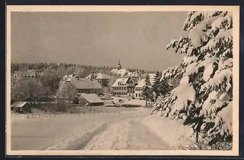AK Königsfeld / Baden, Ortsansicht im Schnee