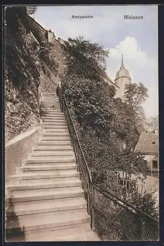 AK Meissen / Elbe, Teilansicht mit Amtsstufen