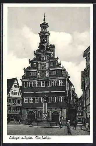 AK Esslingen / Neckar, Partie vor dem alten Rathaus