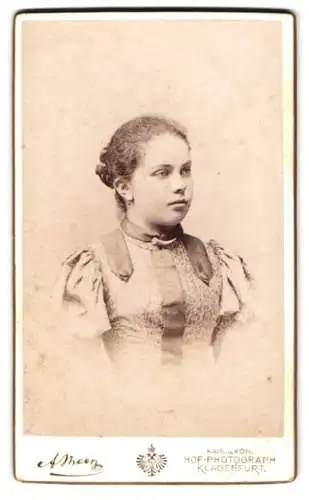 Fotografie Alois Beer, Klagenfurt, Junge Frau in elegantem Kleid