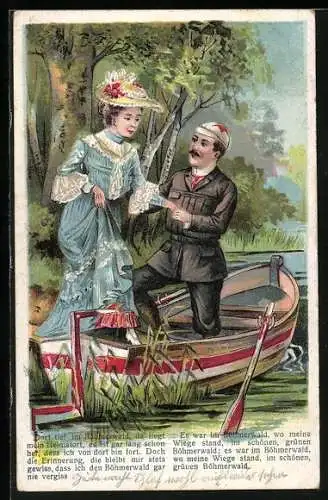 AK Liebespaar im Ruderboot