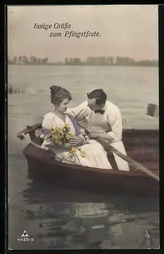 AK Liebespaar beim rudern