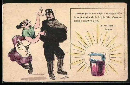 AK Hässliche Frau und Polizist, frauenfeindlicher Humor