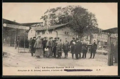 AK Montreux-Vieux, Reception de M. Briand, ministre, a la Gare