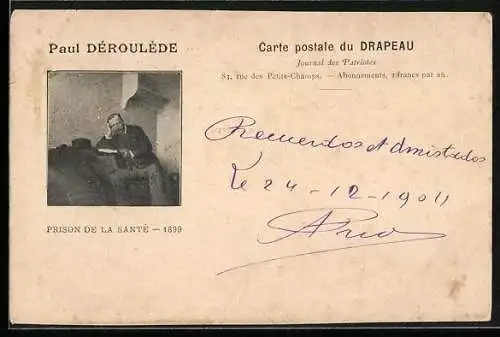 AK Paul Déroulède, Prison de la Santé 1899