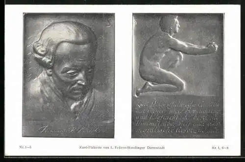 AK Philosoph Immanuel Kant auf einer Plakette