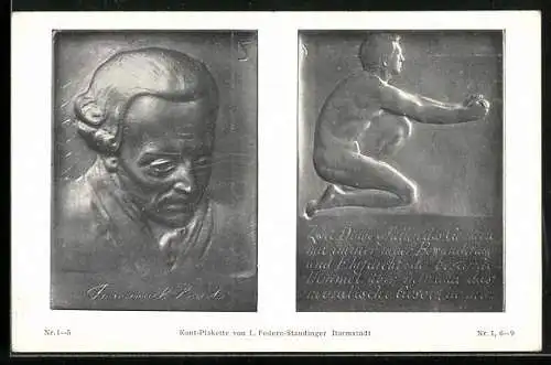 AK Philosoph Immanuel Kant auf einer Plakette
