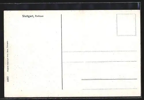 AK Stuttgart, Rathaus mit Marktplatz