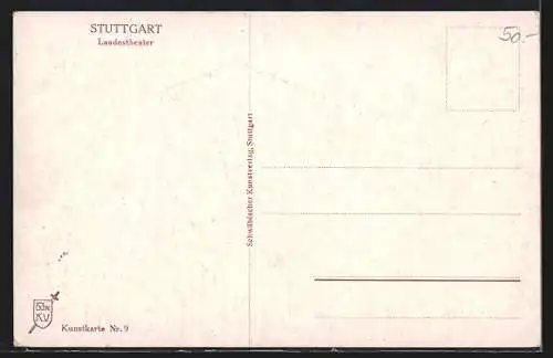 AK Stuttgart, Frontalansicht Kgl. Hoftheater