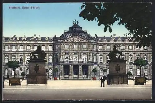 AK Stuttgart, Neues Schloss mit Portal