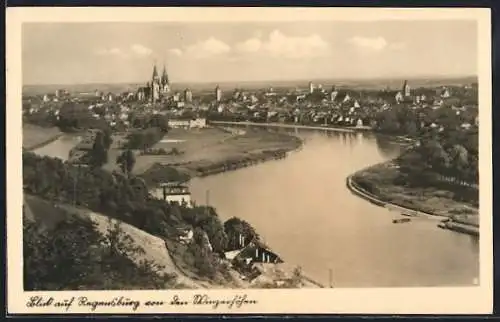 AK Regensburg, Ortsansicht von den Winzerhöhen