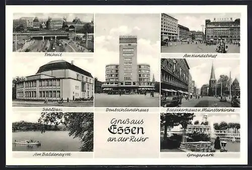 AK Essen an der Ruhr, Saalbau, Deutschlandhaus, Freiheit