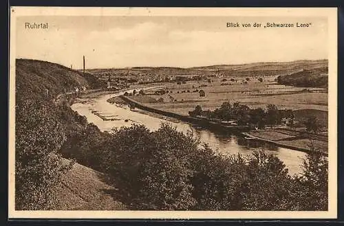 AK Essen, Blick von der Schwarzen Lene ins Ruhrtal
