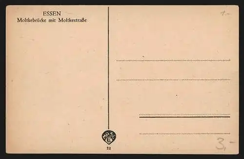 AK Essen, Moltkebrücke mit Moltkestrasse