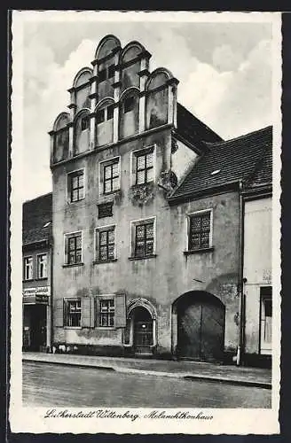 AK Wittenberg / Elbe, Melanchthonhaus und Geschäft von Hermann Rudolph