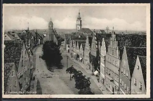 AK Weiden / Bayern, Unterer Markt mit Rathaus