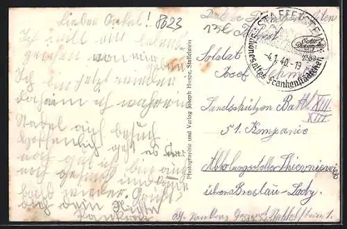 AK Staffelstein / Mainthal, Platz mit Rathaus und Denkmal