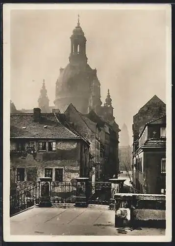AK Dresden, Frauenkirche von der Brühl'schen Terrasse