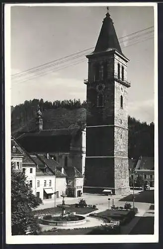 AK Judenburg, Hauptplatz mit Turm