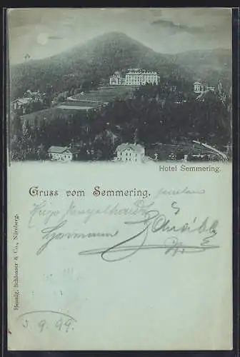 Mondschein-AK Semmering, Hotel Semmering