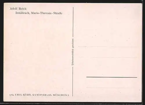Künstler-AK Innsbruck, Strassenbahn in der Maria-Theresia-Strasse