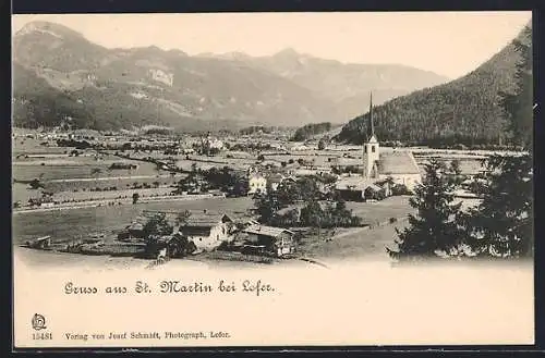 AK St. Martin bei Lofer, Gesamtansicht aus der Vogelschau