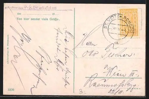 AK St. Veit i. P., Strassenpartie mit Heilanstalt Grafenhof